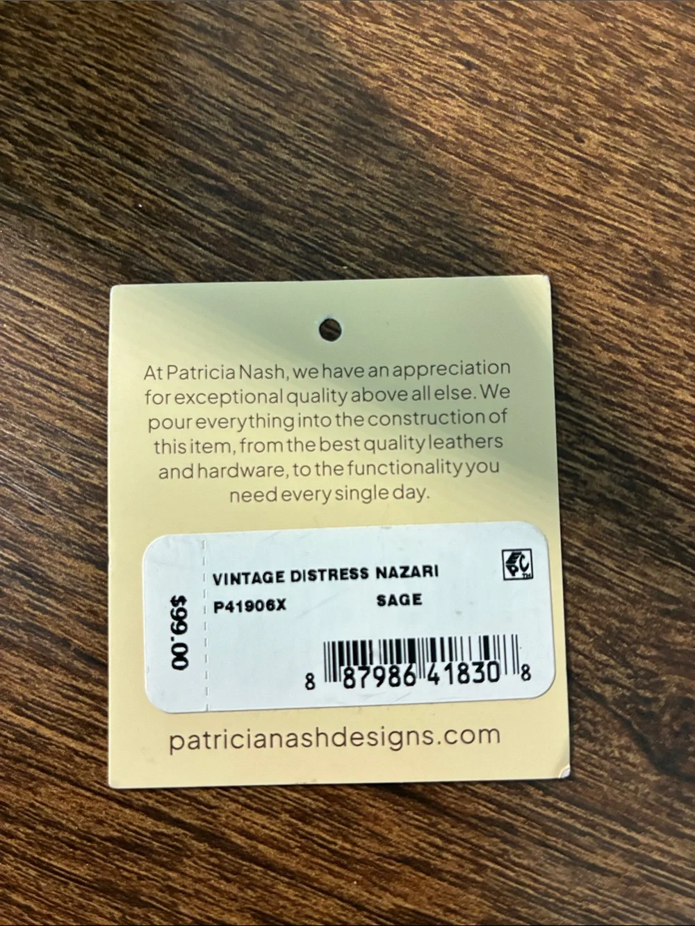 Patricia Nash Sage Green Leather Snap Wallet